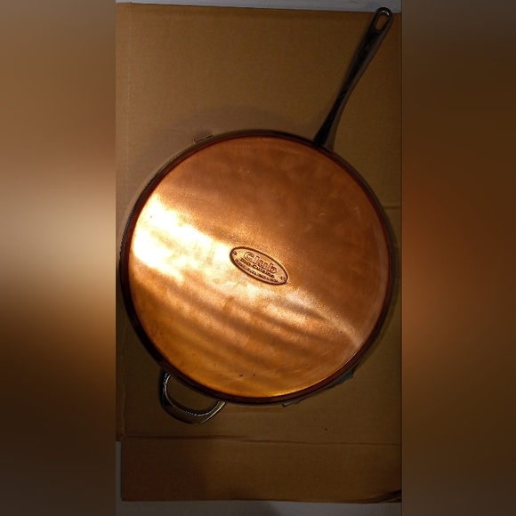 Club Pro Cuisine Stainless Steel 12" Frying Pan Jumbo Cooker w/ Copper Bottom - Picture 6 of 8